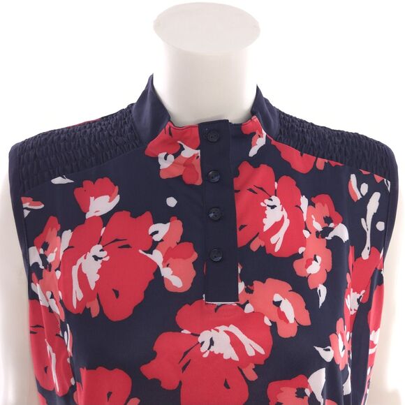 Callaway Sleevelss Floral Peacoat Navy Red Shirt Womens XL - Picture 5 of 10